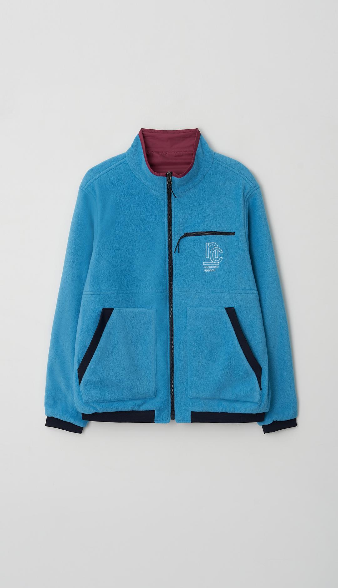 304. Plain Reversible Jumper _ Aqua + Magenta