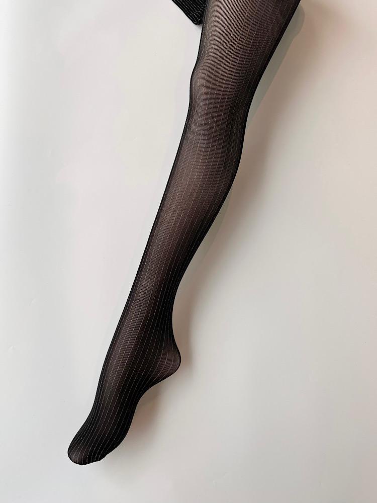 시크 펄 스트라이프 반짝이 팬티스타킹 유발 여자 패션 타이즈