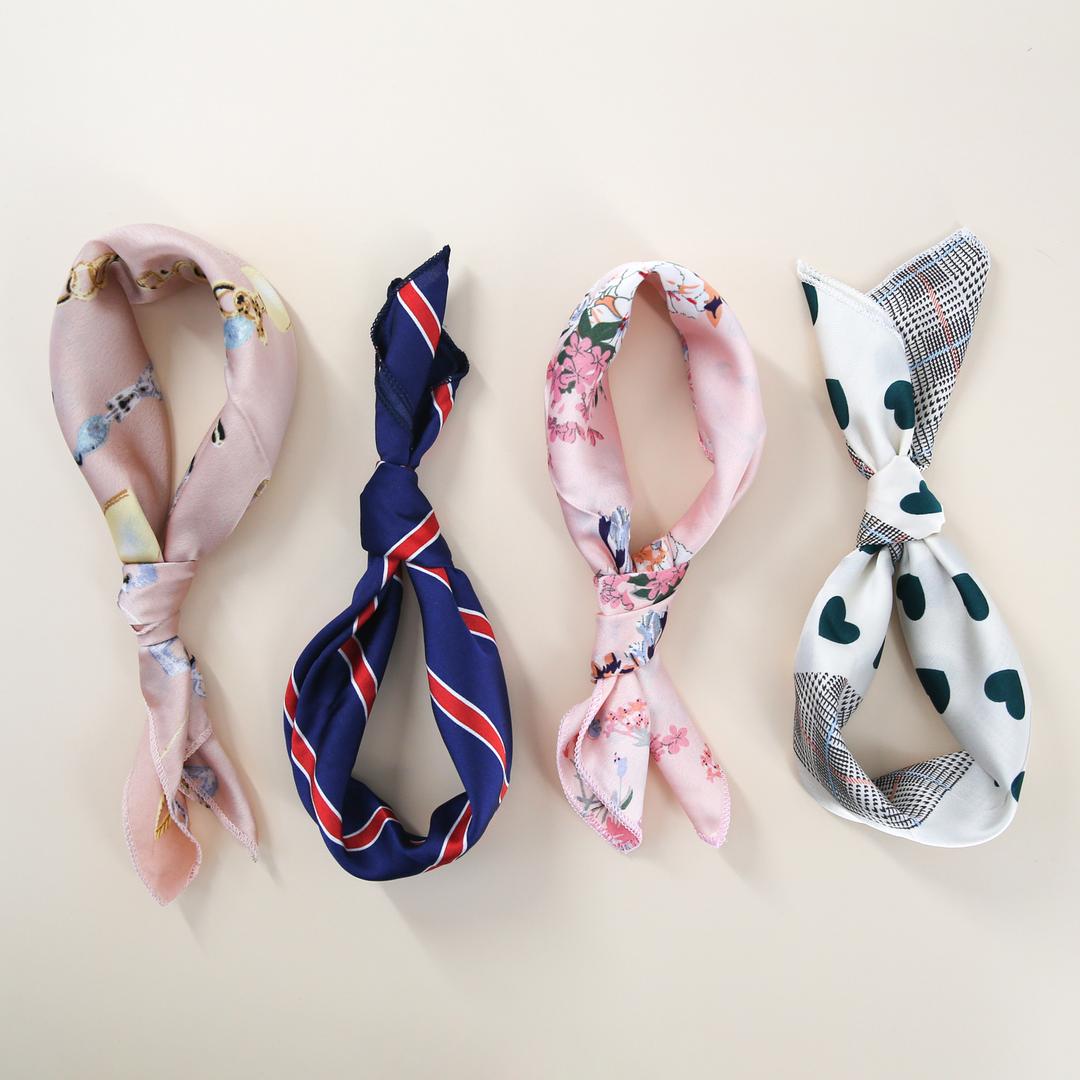 목손수건 쁘띠 사각 스카프 89종 면 미니 실크