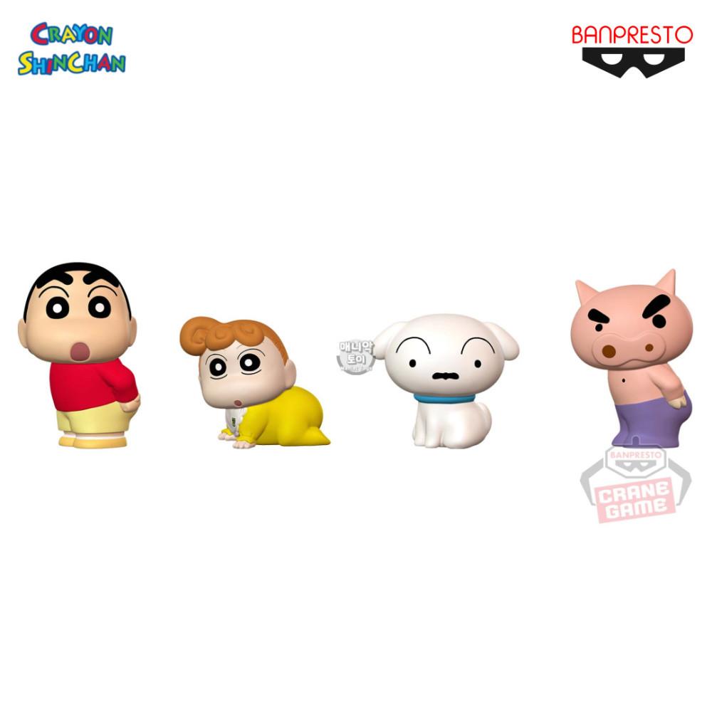 반프레스토 짱구 미니 피규어 세트 부리부리대마왕 짱아 흰둥이 크레용신짱