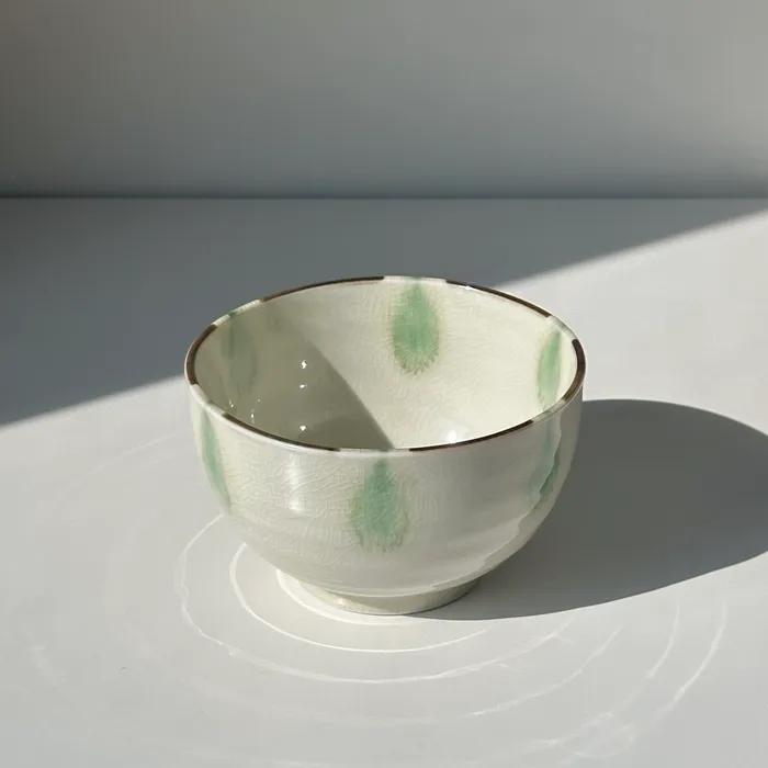 green leaf bowl 대접 도자기 면기 우동기 면그릇