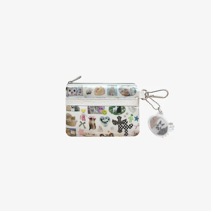 Collage mini wallet_White