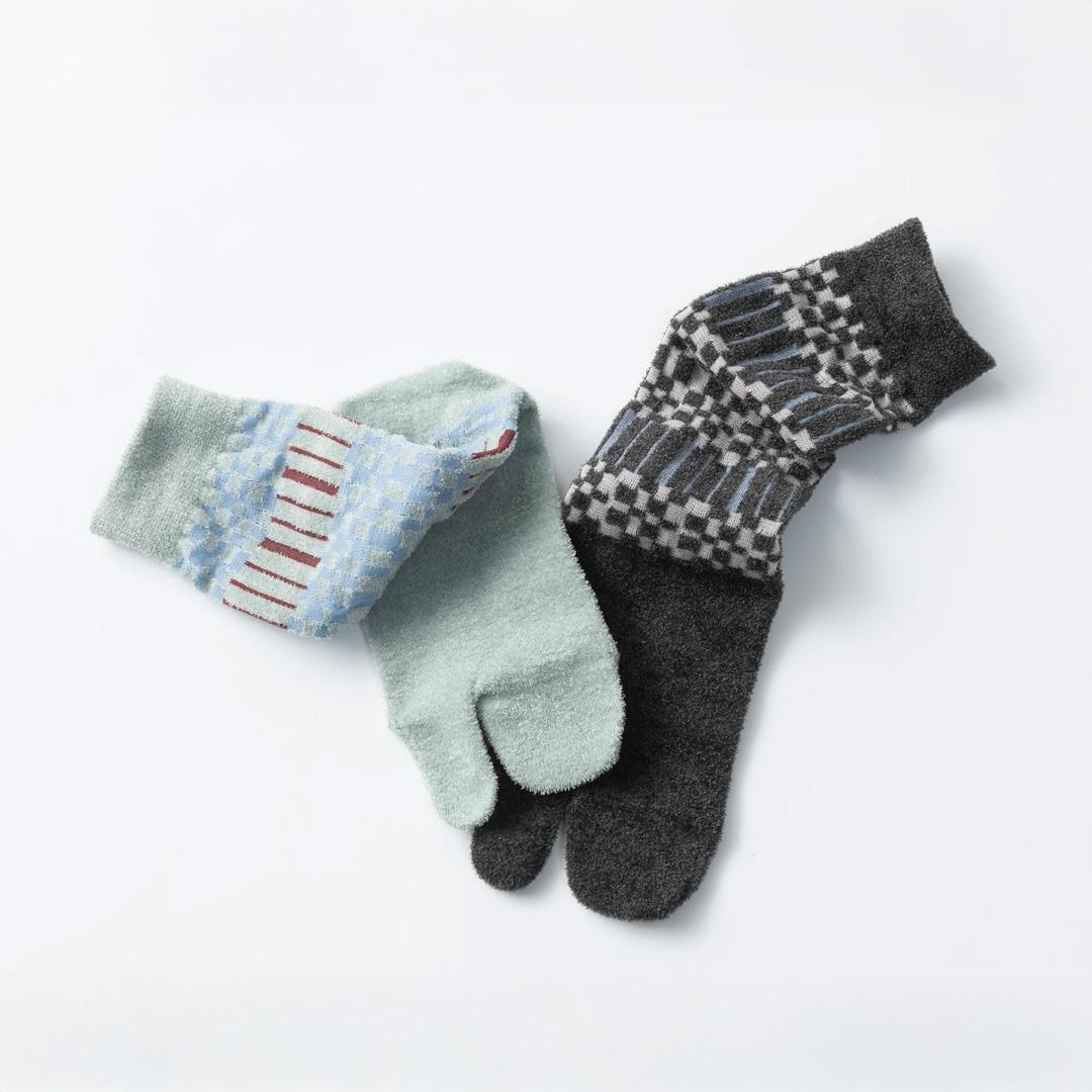 TCT138 Plaid Striped Tabi Socks