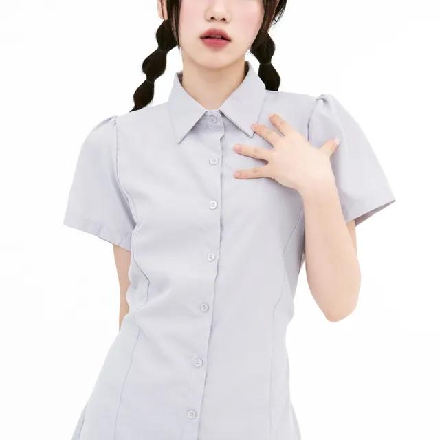 YUSEI 모노 라인 셔츠 원피스