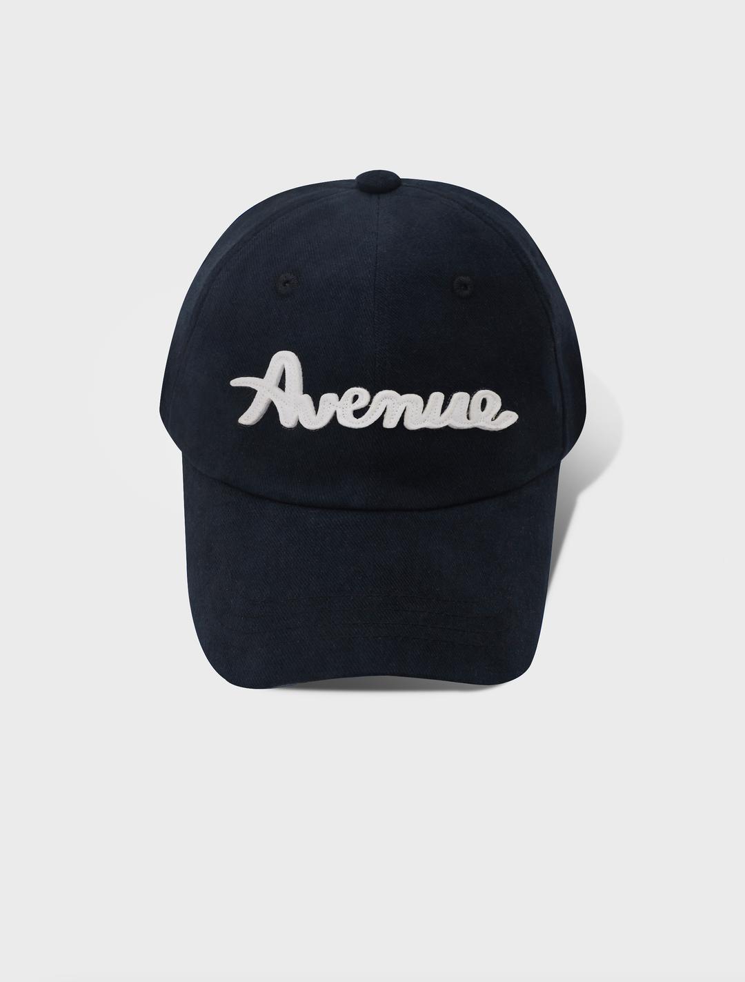 [샤이니 키 착용] [4차 리오더]  AVENUE 로고 펠트 볼캡 - 네이비