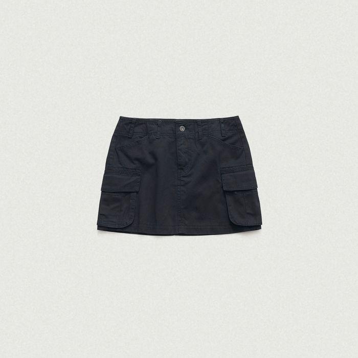 Heather Cargo Mini Skirt (Navy)