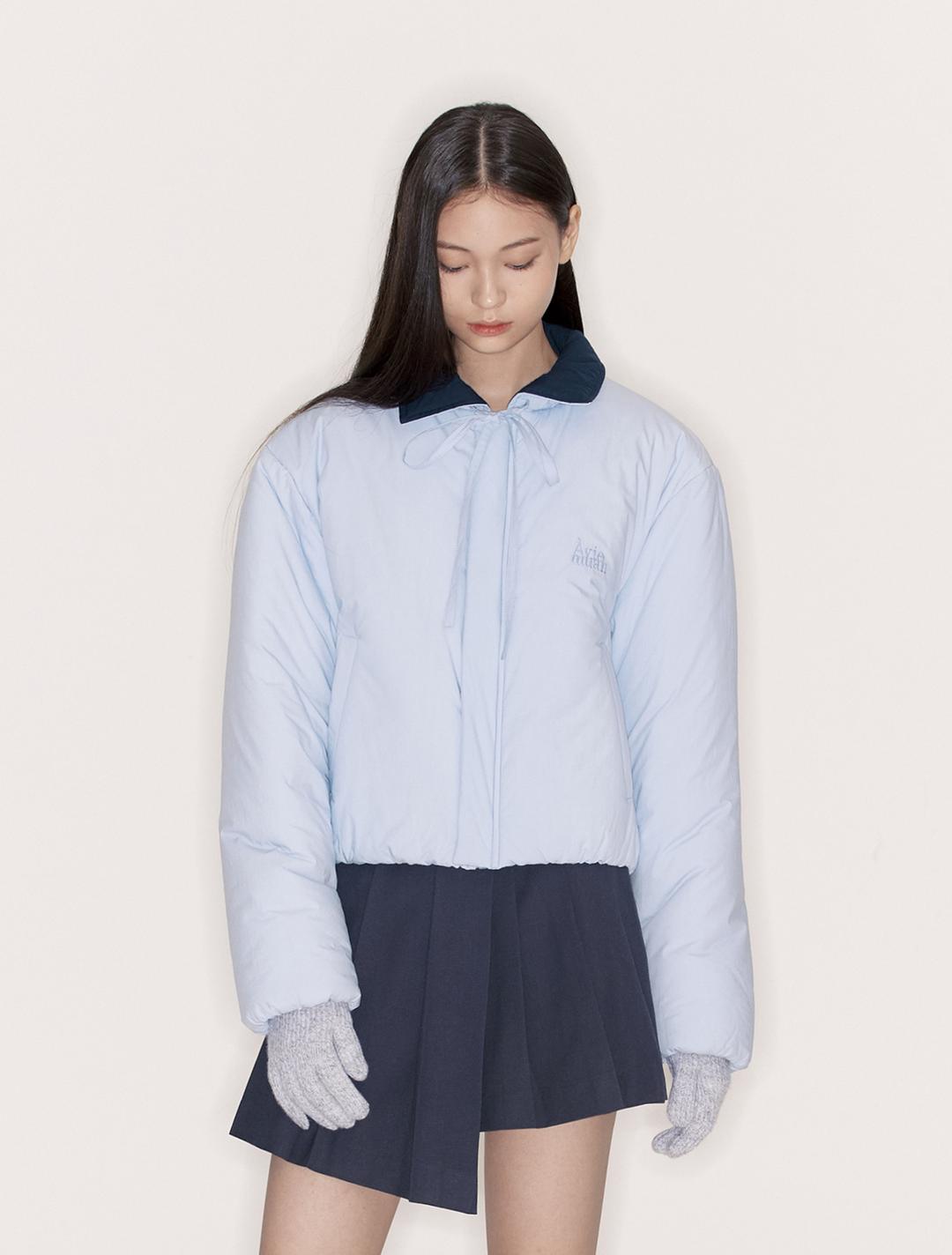 컬러 블록 푸퍼 재킷 (블루)