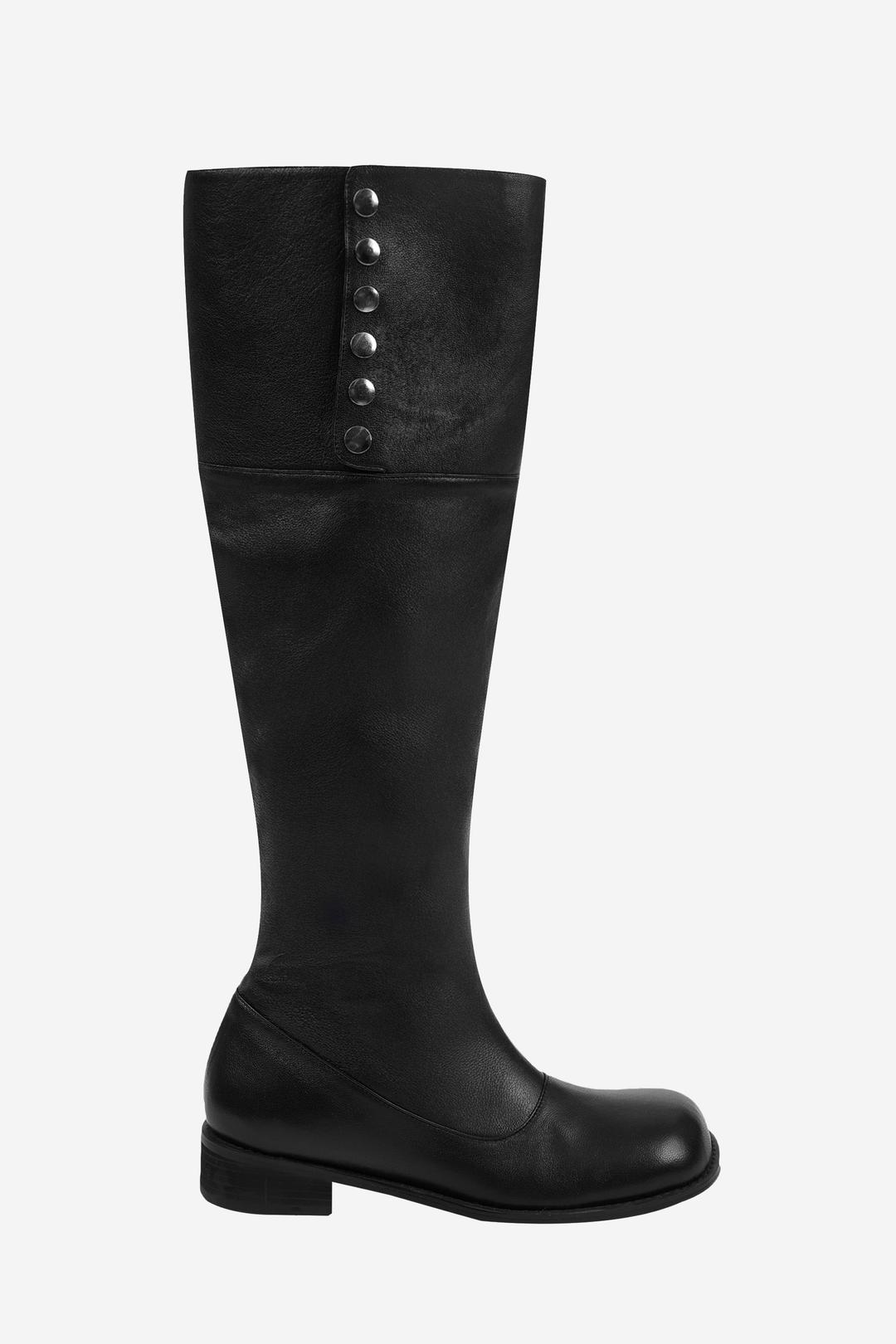 [EXCLUSIVE]FOLDING BUTTON BOOTS / BLACK