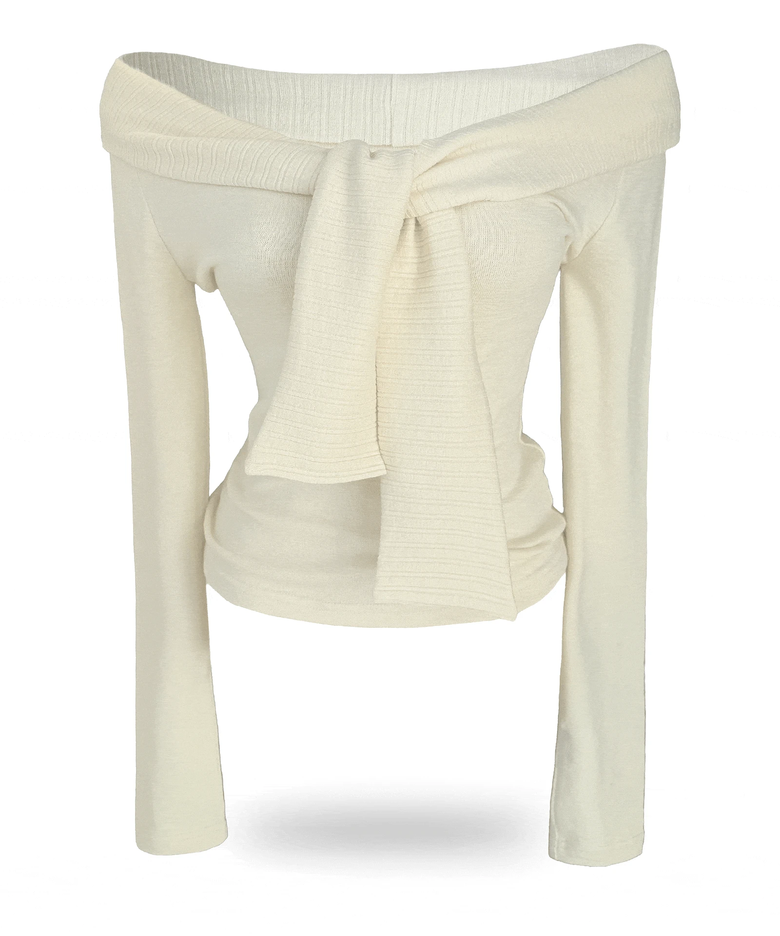 Off-Shoulder Wrap-Detail Top (2color)