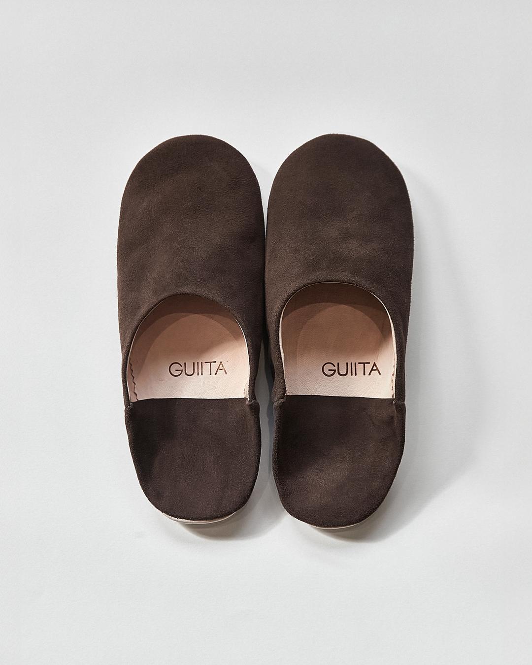 LEATHER ROOM SHOES BROWN SUEDE