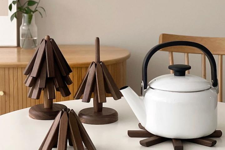 우드 트리 스탠딩 나무 냄비 받침 세트 집들이선물