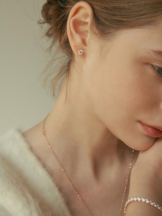 14k 레네 4프롱 다이아 귀걸이 - 5부