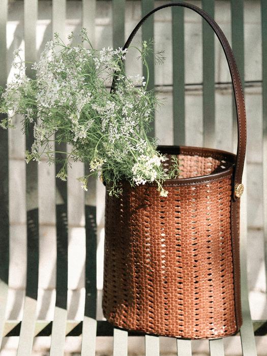 lou net lether bag  Brown