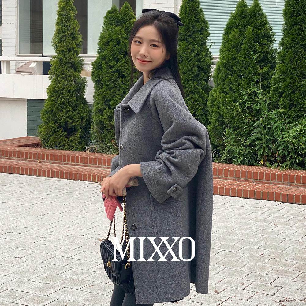 미쏘 [🖤블프특가/🔥울60%/김지영,연우PICK/누적1만🏆]울 블렌디드 스탠카라 하프 코트_MIWJHEV1PG