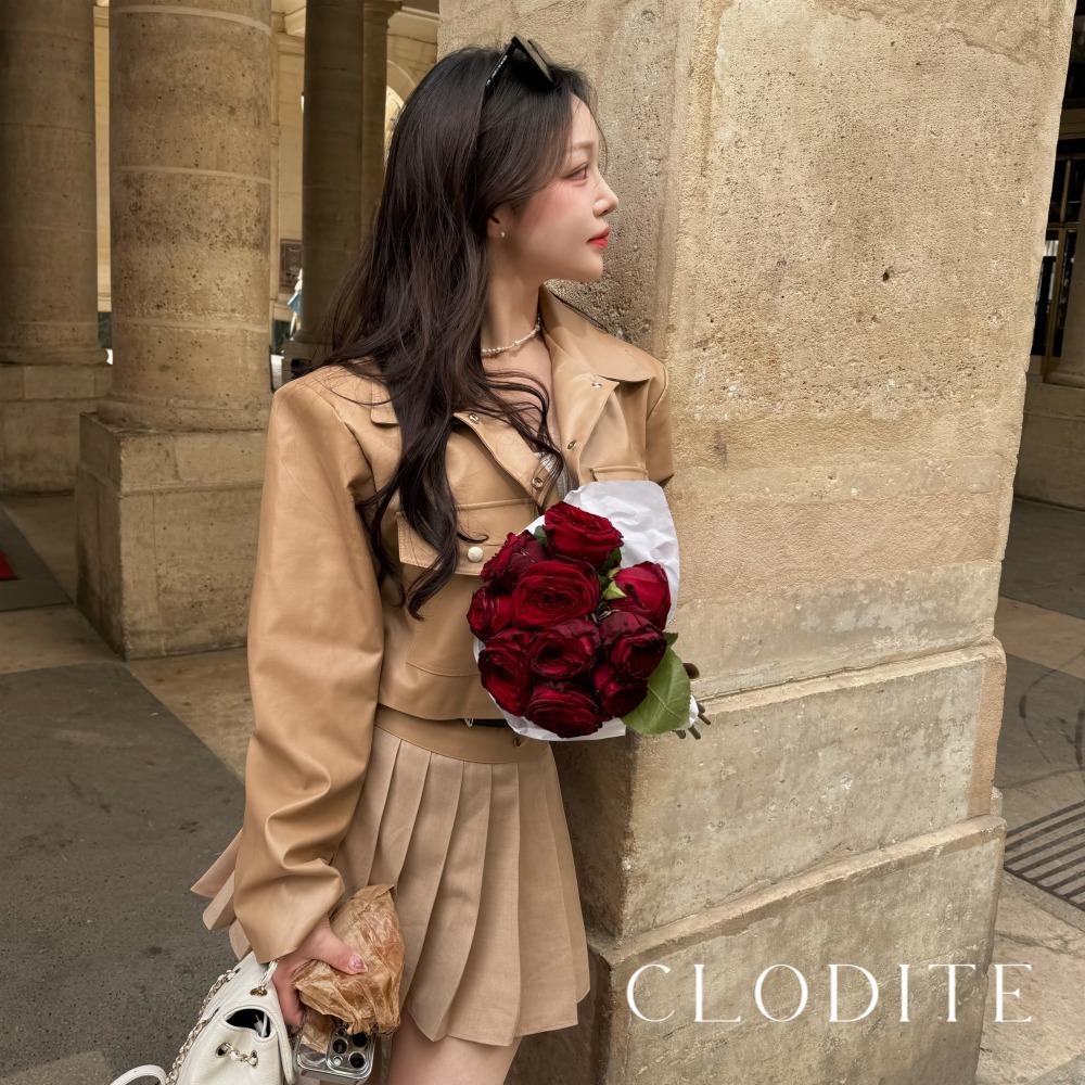 Glue Coloring Leather Set  (글루 배색 투피스 셋업 )