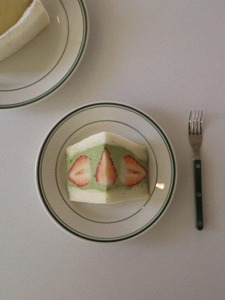 [Tuxton] Green line round plate_3sizes