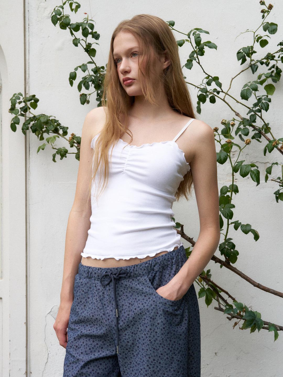 fairy shirring camisole (white)