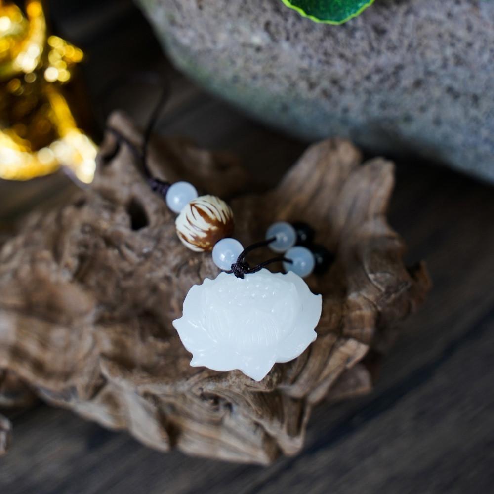 부처님 깨달음의 상징 백옥 연꽃 보리수 휴대폰 장식 자동차키링 키홀더 열쇠고리