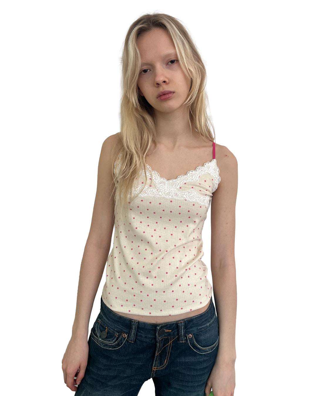 LACE TRIM CAMISOLE, CREAM
