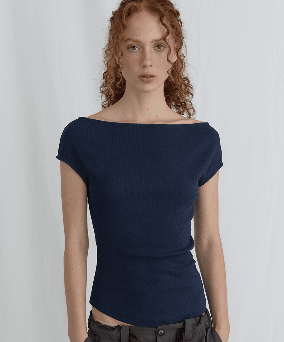 DRAPE CLASSIC TOP - NAVY