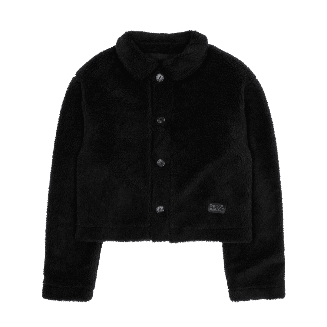 TCM reversible check fur jacket (black)