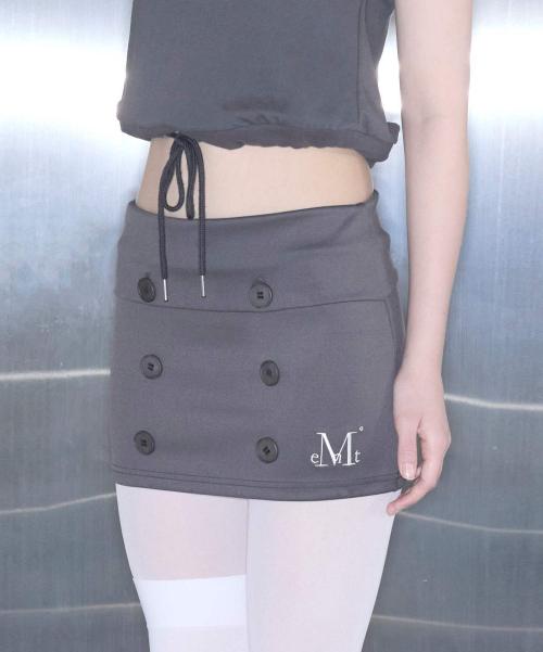 도하크 버튼 세미 로우라이즈 스커트