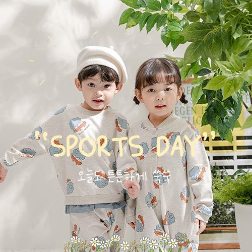 뭉게뭉게 맨투맨 상하복&올인원수트[베베-키즈S]