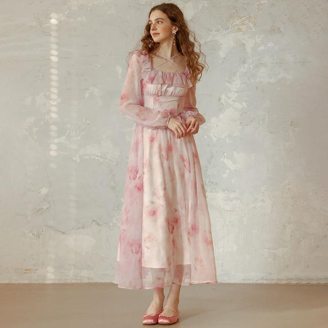 DD_Pink fairy lotus chiffon dress