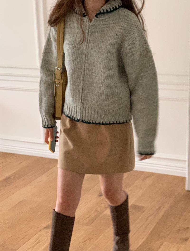 가브리엘 에버딘 핸드메이드 집업 가디건 - 3color