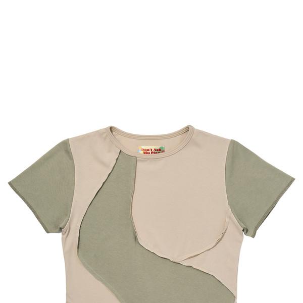 DAMP CUT OUT CROP TOP_KHAKI/BEIGE
