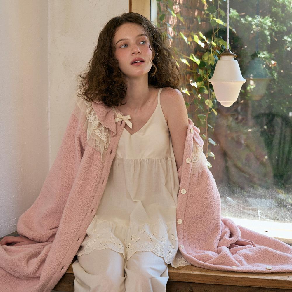 뽀네즈 긴팔 원피스 핑크 (보아털)