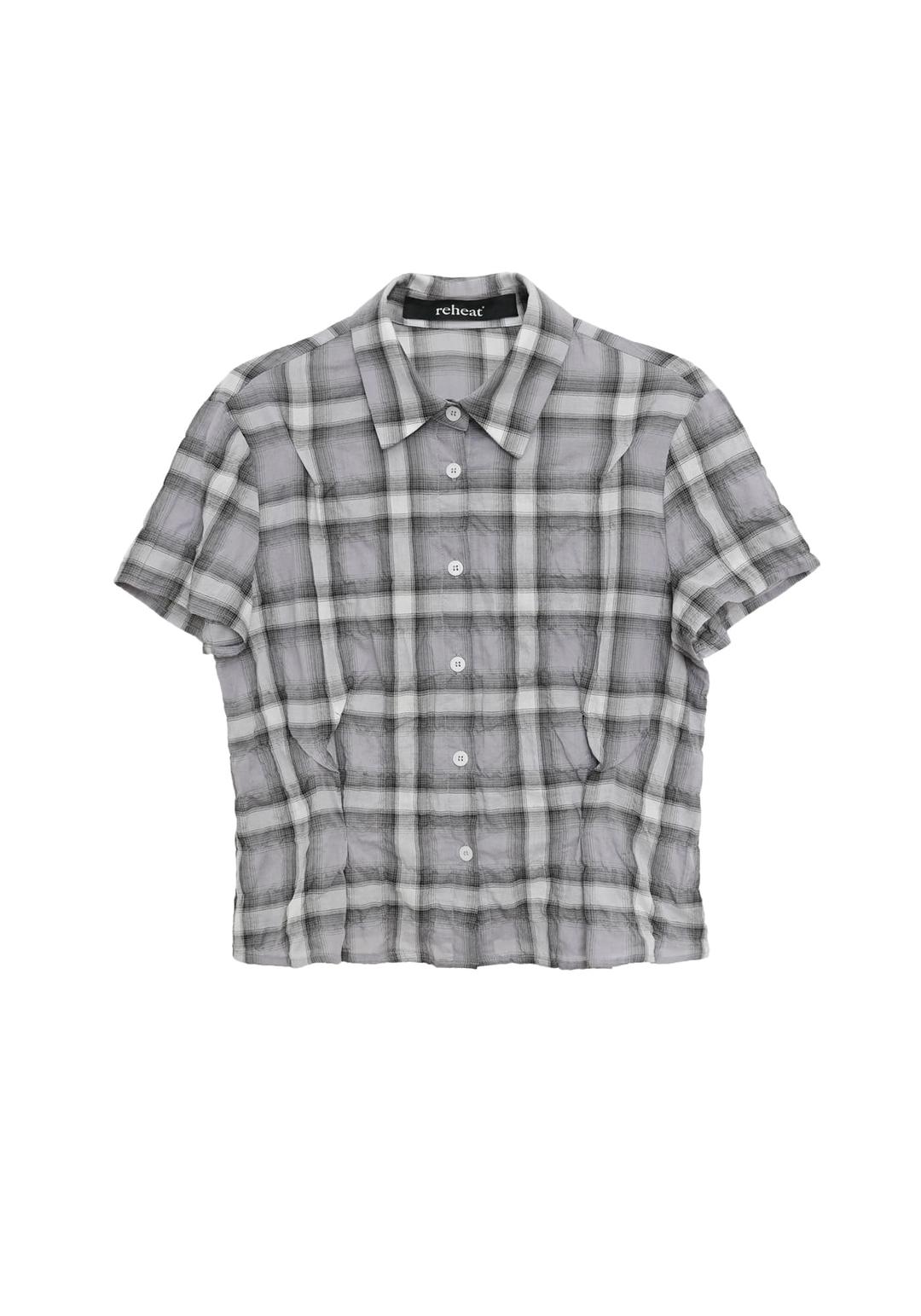 PINCHED CHECK SHIRT_PURPLE GRAY