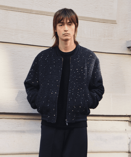 블루문 울 트위드 자켓 미드나잇블랙