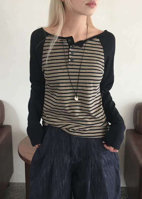 린 레글런 헨리넥 단가라 티셔츠