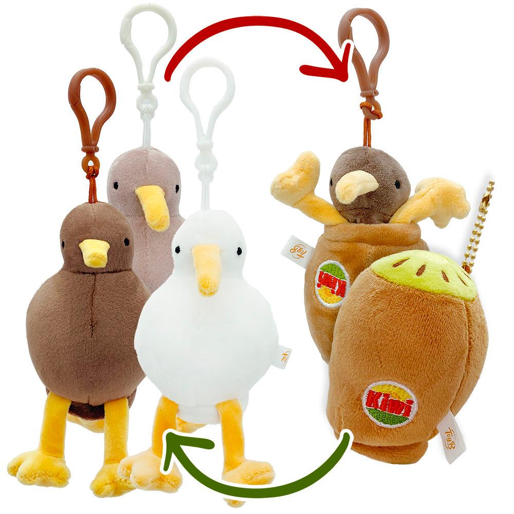 키위새 귀여운 가방고리 인형 뉴질랜드 반전 새 키링 양면 인형 3종 10cm