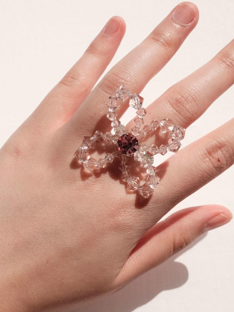 Pink Flower Ring (L)