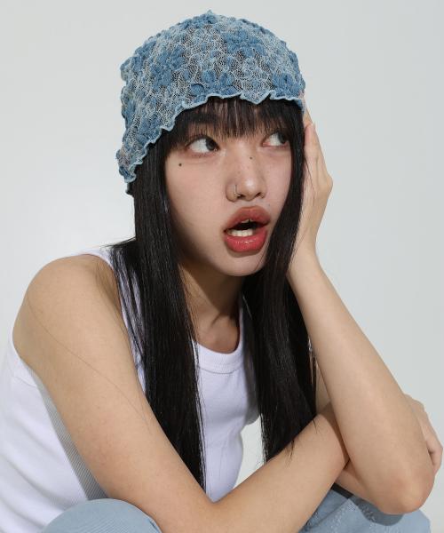 LACE BEANIE / DENIM FLOWER (레이스 비니)