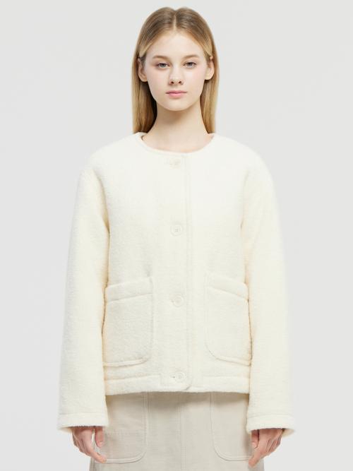 WOOL 라운드넥 자켓 - W_Off White