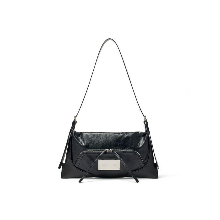 TWO WAY STRAP SQUARE MINI BAG IN BLACK