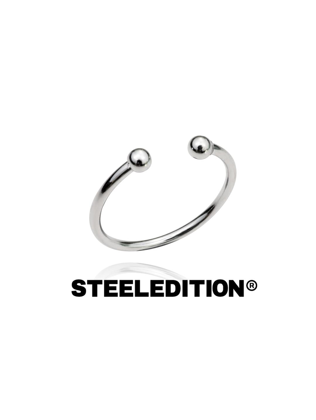 스틸에디션 [자체제작/써지컬소재] 투 볼 피어싱 오픈 반지 [5size] *1mm 라운드 반지 무료증정*