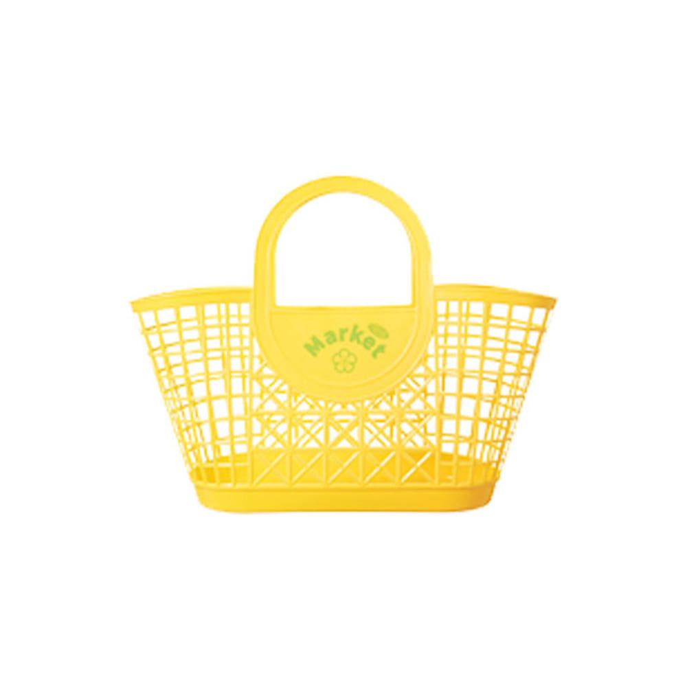 귀여운 레트로 수영가방 목욕바구니 다용도 가방 옐로우