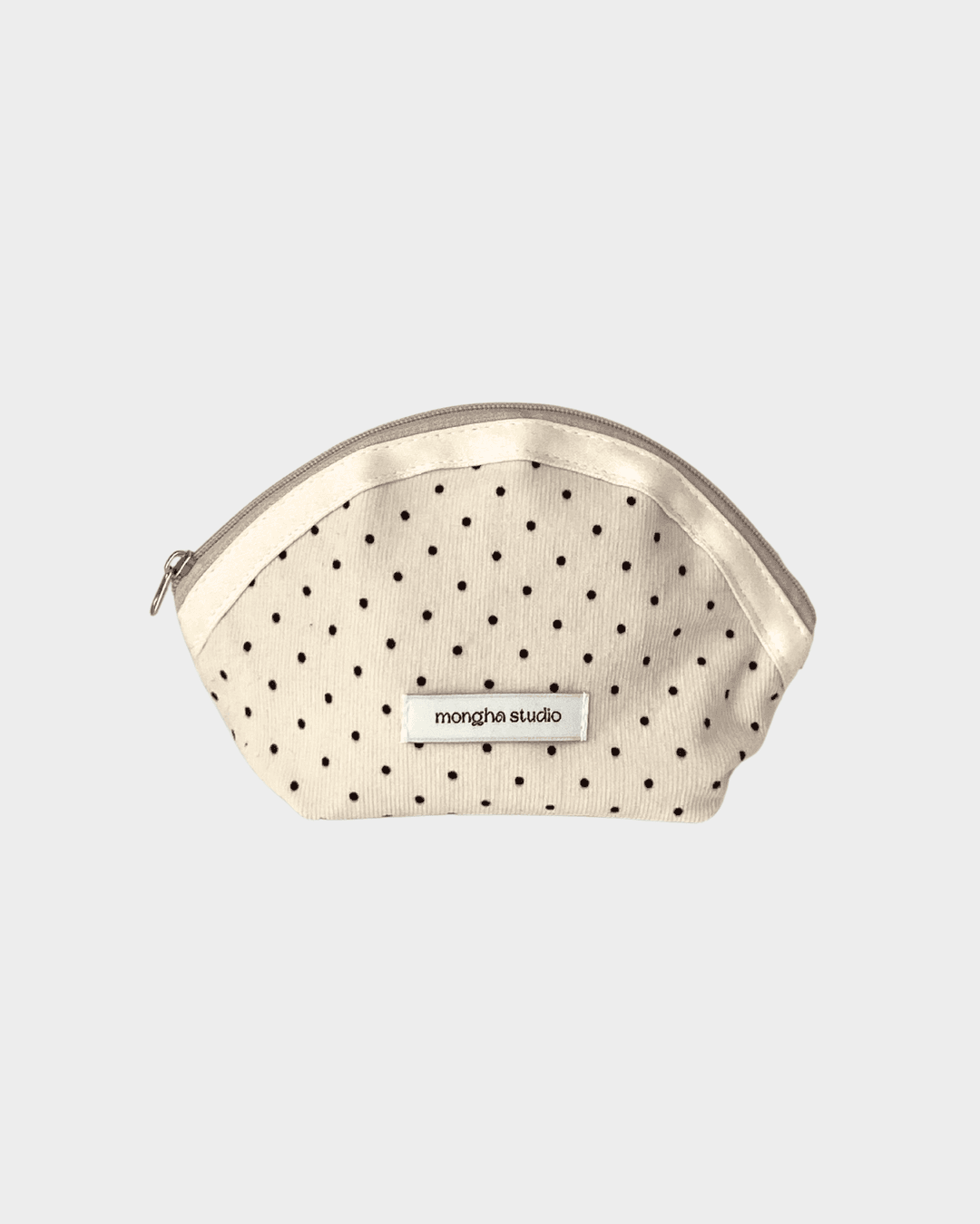 Dot round pouch - beige