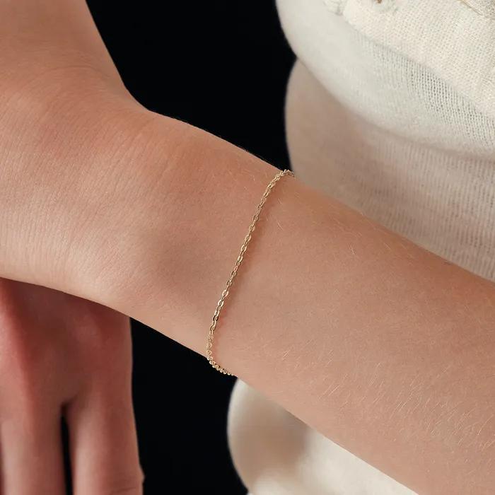 14k 루멘 할로우 체인 팔찌 (14K골드) #LFB08