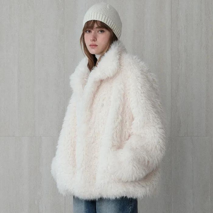 vintage fur half coat (ivory)