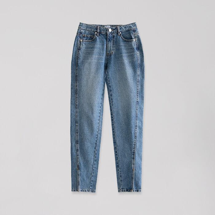 airing made/ slim-fit slit denim