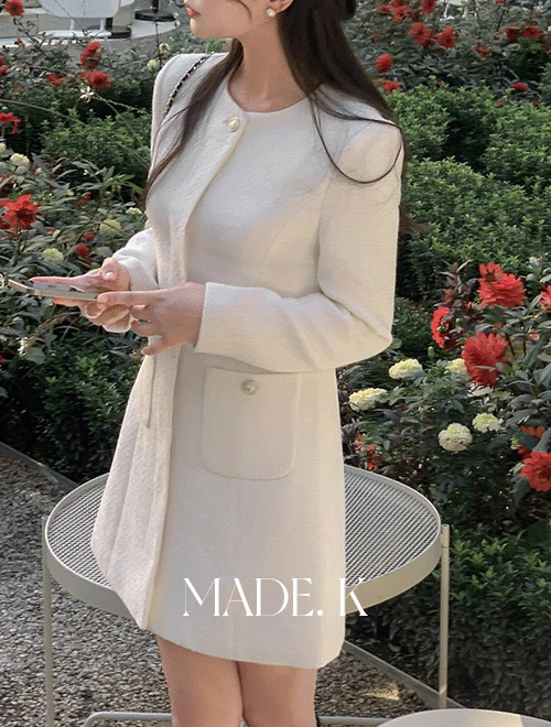 [MADE/오늘출발]루베르 히든버튼 트위드 원피스 (S-XL/2천장돌파/하객룩/출근룩/격식룩/가을하객룩/가을원피스/미니원피스)