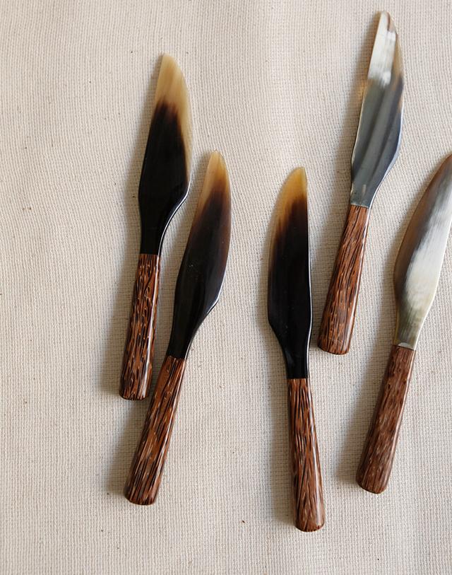Horn Wooden Handle Butter Knife