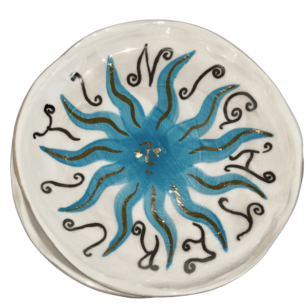 BLUE SUN PAINTING DISH