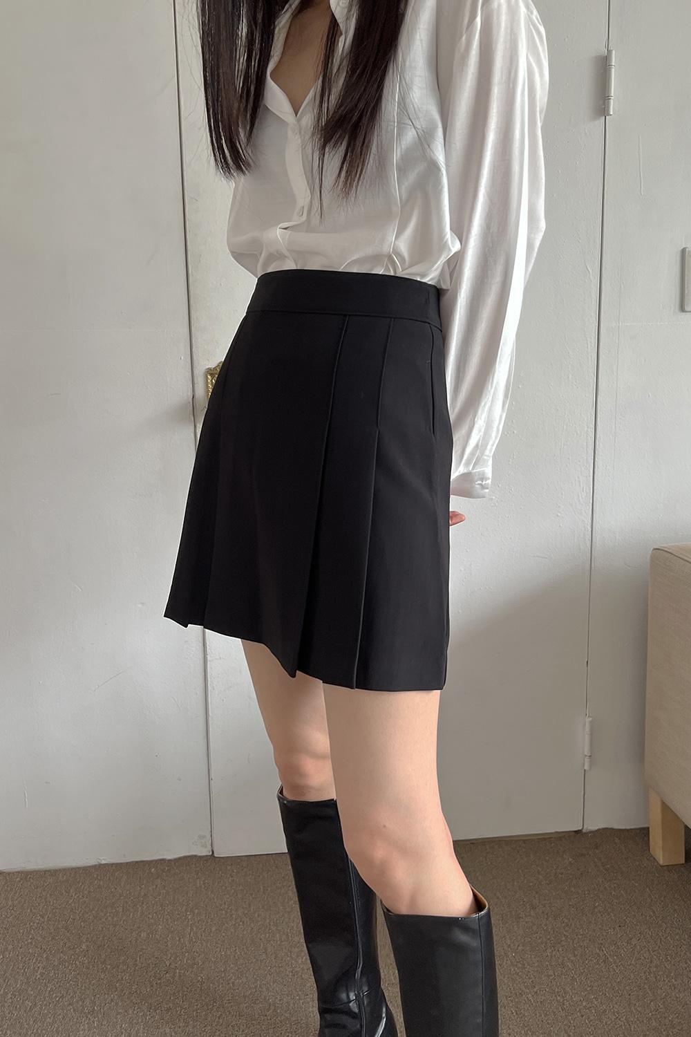 FLAP MINI PLEATS SKIRT(2COLORS)