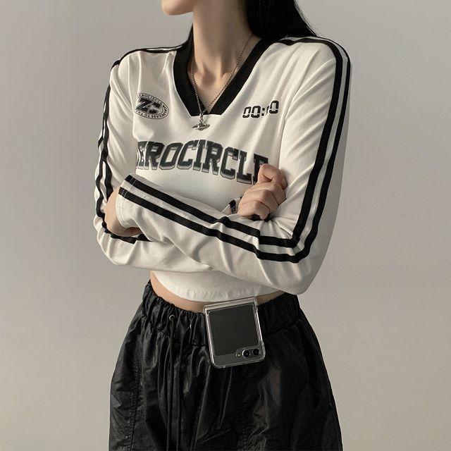 [쫀쫀!핏최고] 스트릿 블록코어 크롭 레이싱 굴림 티셔츠_블리즈